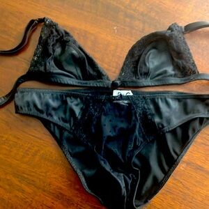 Vintage DOLCE & GABANNA Black Lace and Mesh Lingerie Set